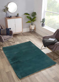 LUXE FAUX FUR RUG PLAIN FOREST GREEN