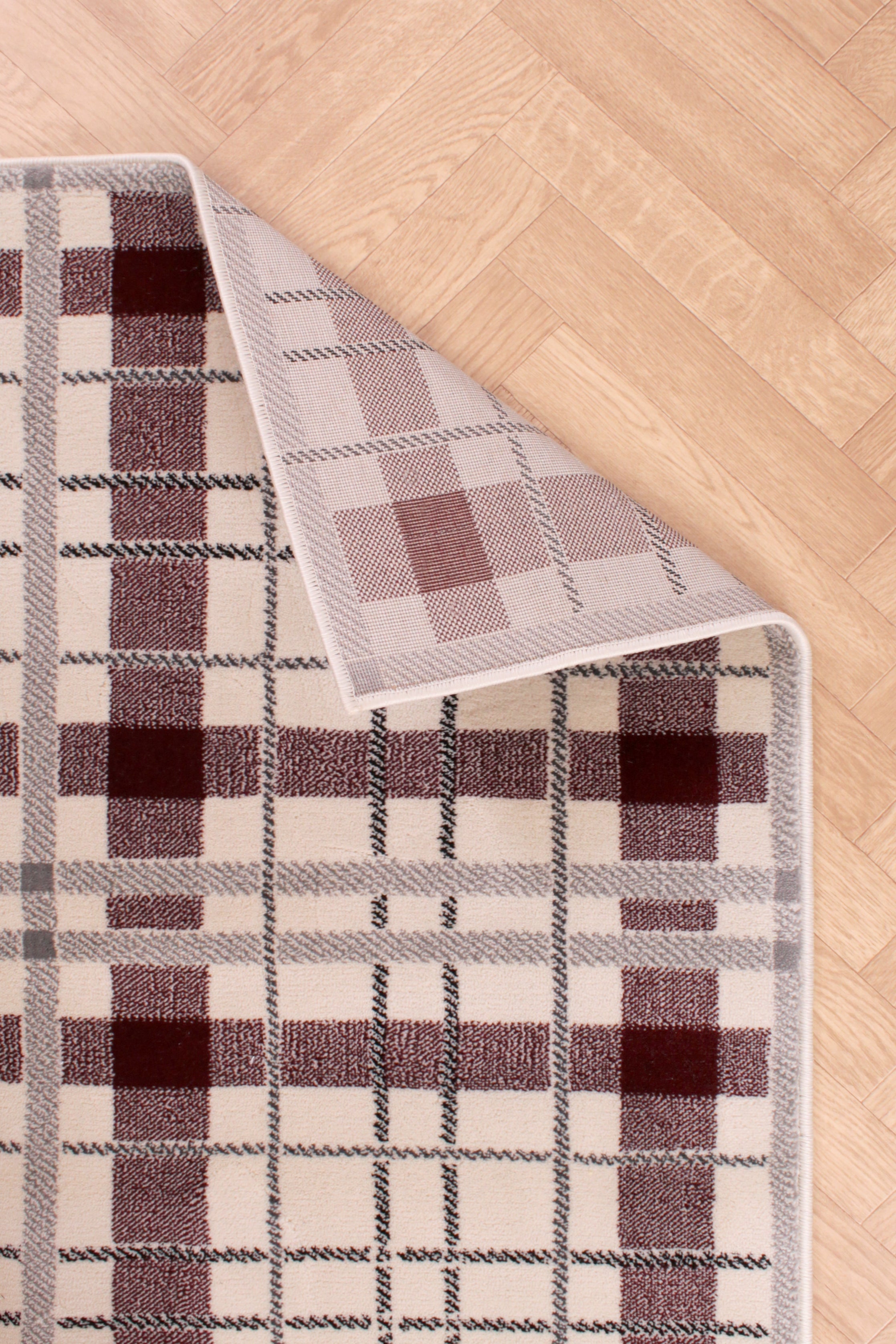 TARTAN CHECK CREAM/RED