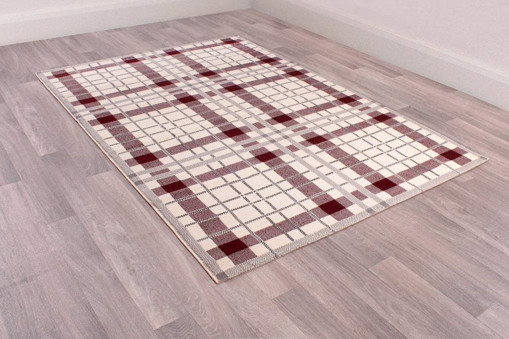 TARTAN CHECK CREAM/RED
