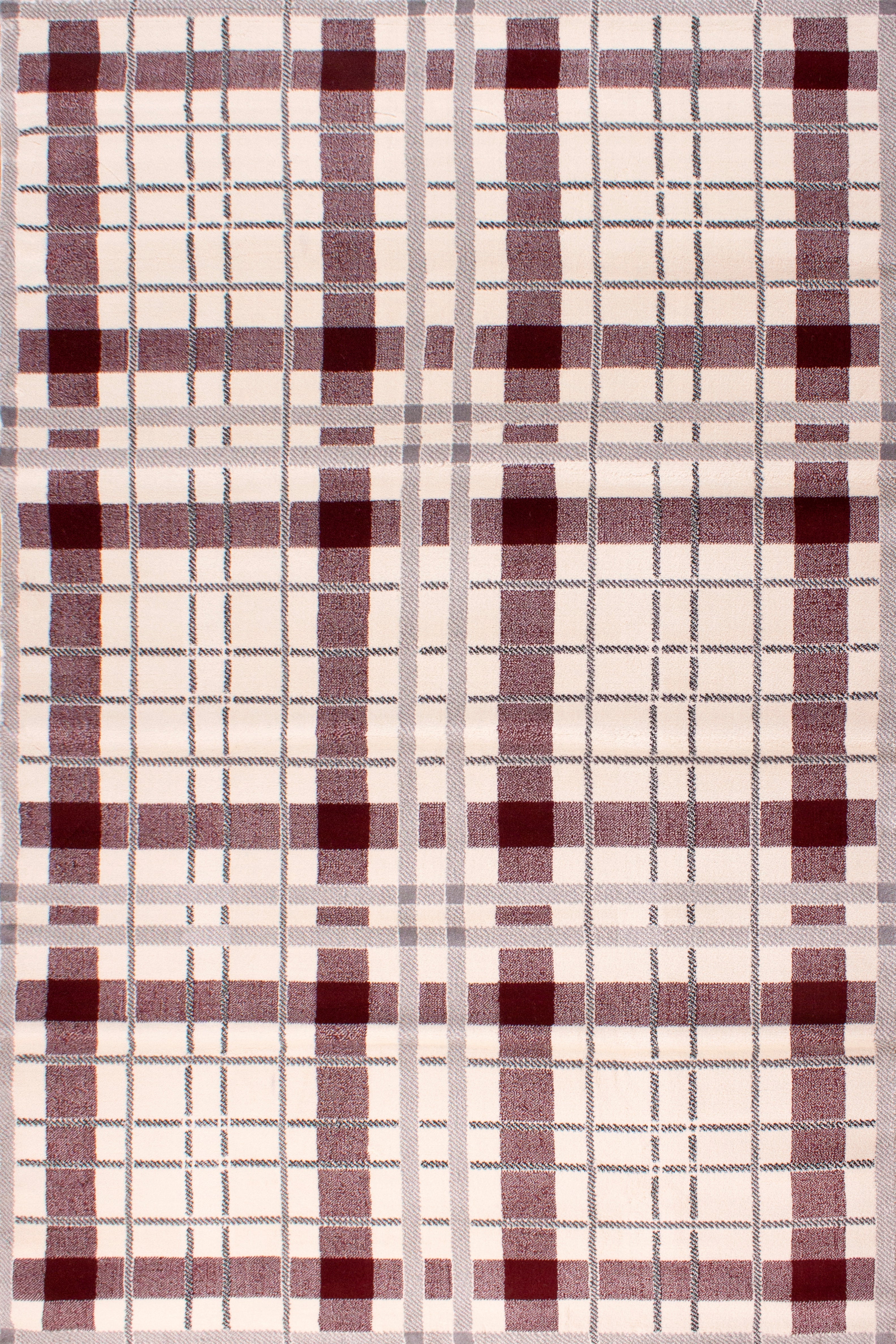 TARTAN CHECK CREAM/RED