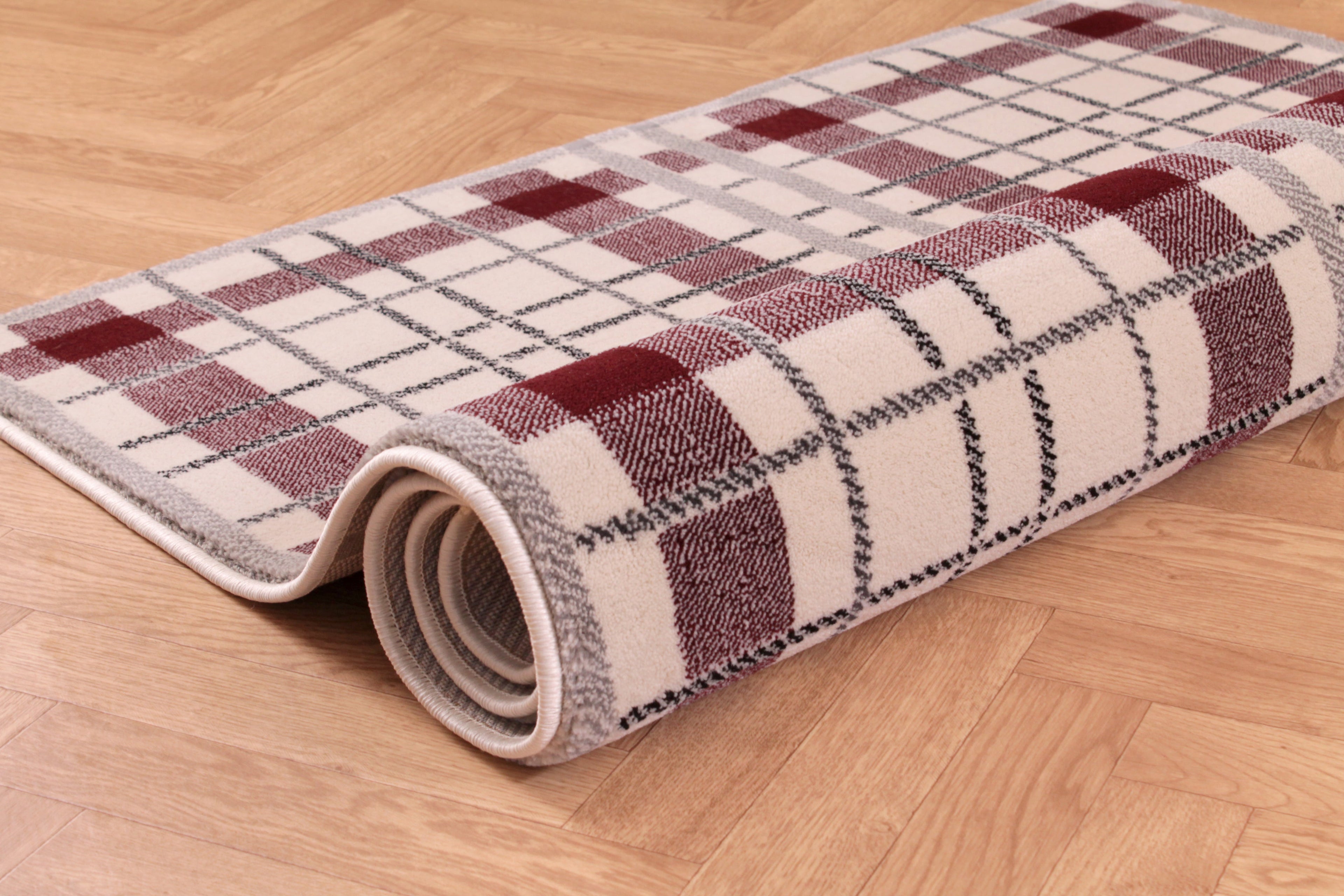 TARTAN CHECK CREAM/RED